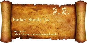 Hodor Renáta névjegykártya